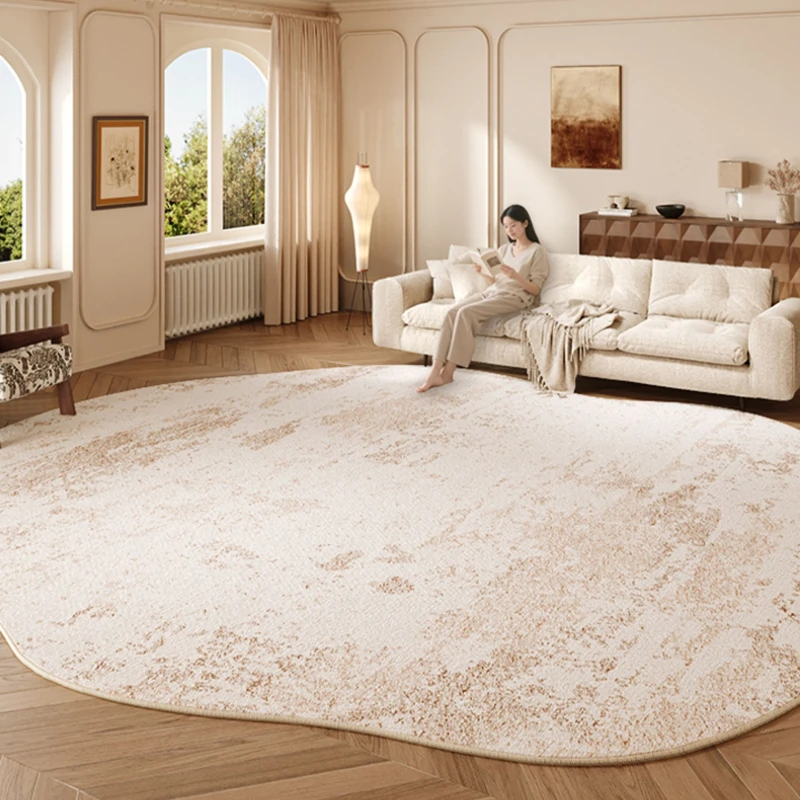 

Кремовый стиль, декор для спальни, большой ковер, ковры неправильной формы для гостиной, пушистый мягкий напольный коврик для гостиной, домашний толстый плюшевый ковер