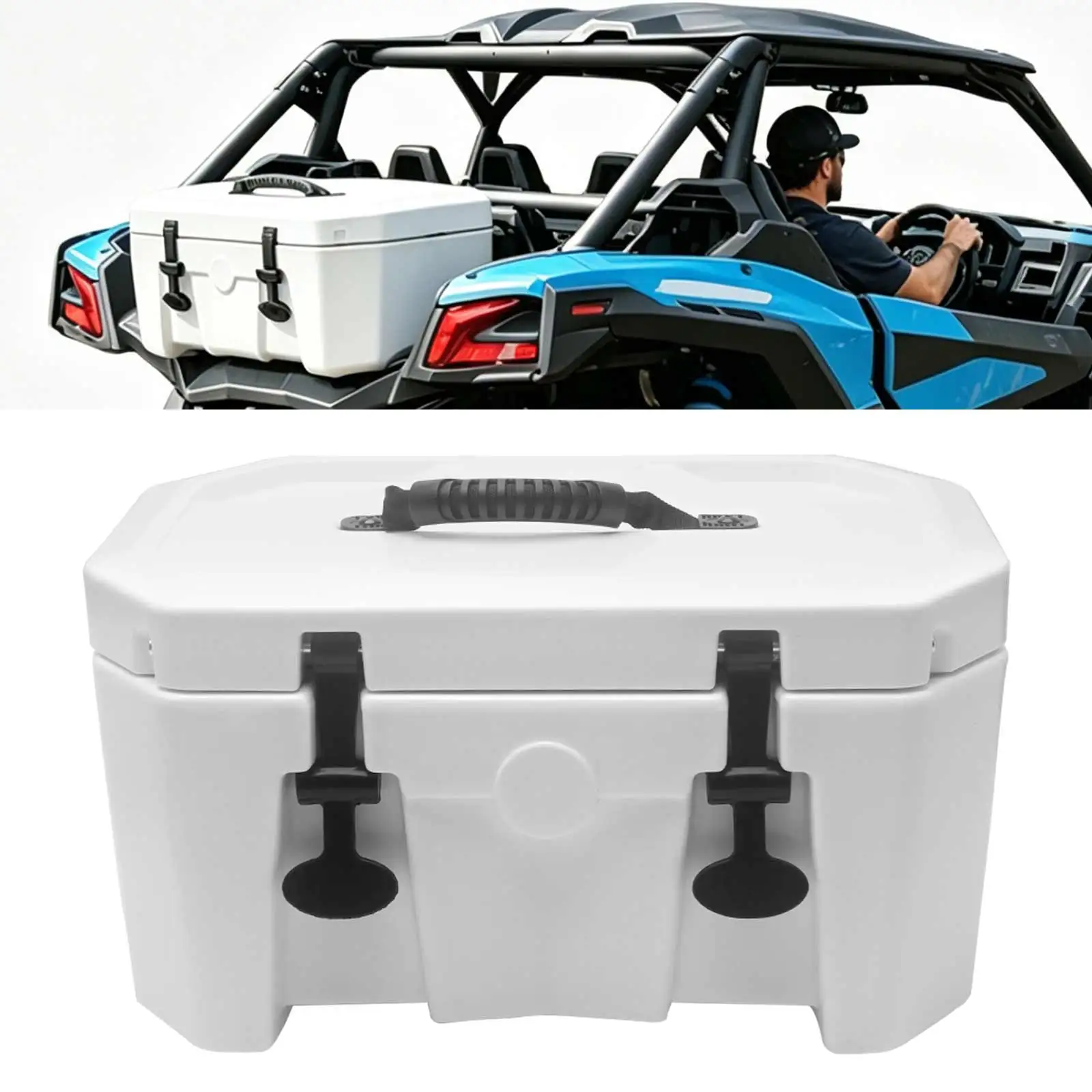 White 11L Insulated Ice Chest Box Portable Hard Cooler 1PCS Part Fit For Maverick Sport 1000R X rc: 2024, 2023, 2022, 2021