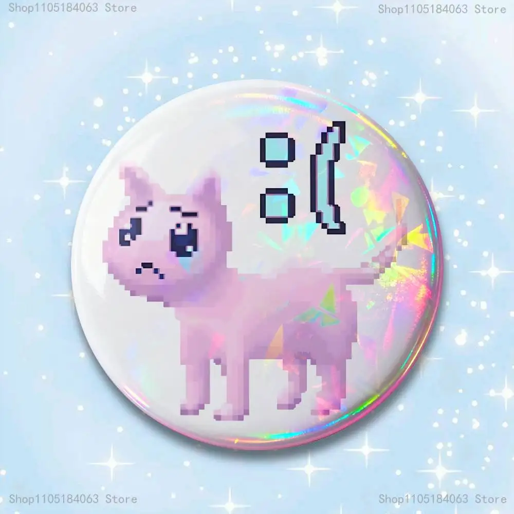 Needy Streamer Overload Abzeichen 25 32 44 58 75 mm runde Cosplay Pin Bag Decor Fans sammeln Freunde Geschenke Brosche Souvenir