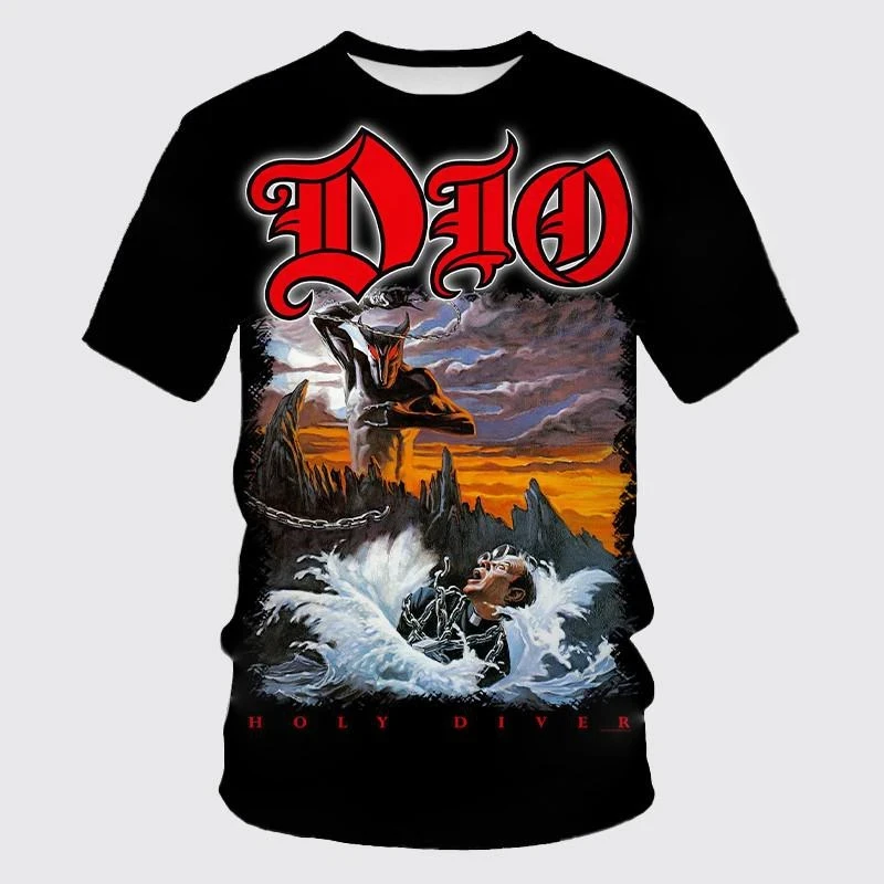 New Fashion Summer Metal Rock Band Dio 3D Printed Men\'s Casual Cool T-Shirt Music Friends Hip Hop Funny Unisex Short Sleeve Top