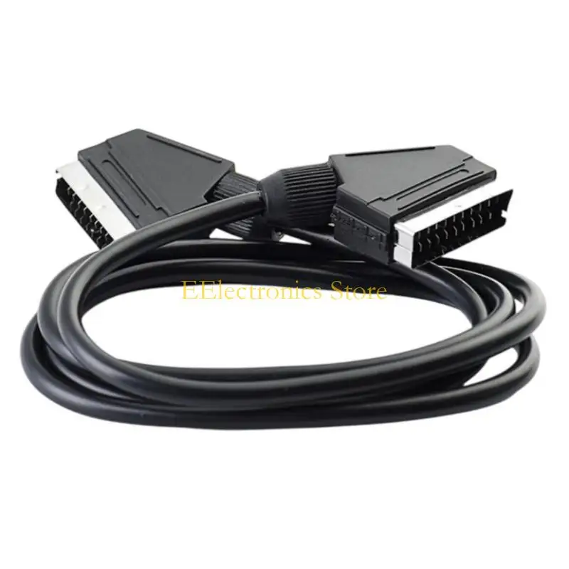 B03C SCART Male to Male Cable 21Pin SCART Video Converters for HDTV Gaming Console Home Theater Device Accessories