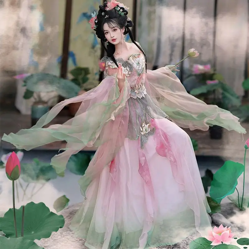 

Рубашка с широкими рукавами в китайском стиле, эфирный весенне-летний комплект, тематика династий Вэй, Цзинь, Северных и Южных династий, модная повседневная одежда