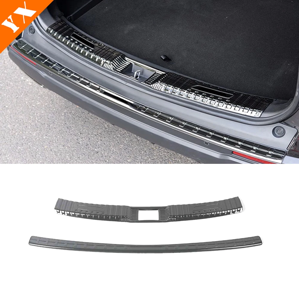 For Honda CRV CR-V Accessories 2023-2024 Stainless Black Car Rear Trunk Protector Plate Anti Hit/Dust Sill Decoration Cover