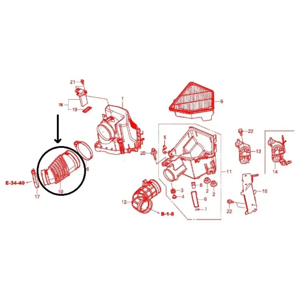 Auto Luchtfilter Inlaat Pijp Lucht Intake Pijp Voor Honda CR-V 1.6 Diesel Luchtkast Naar Turbo Luchtinlaat Slang Pijpbuis 2013-2018