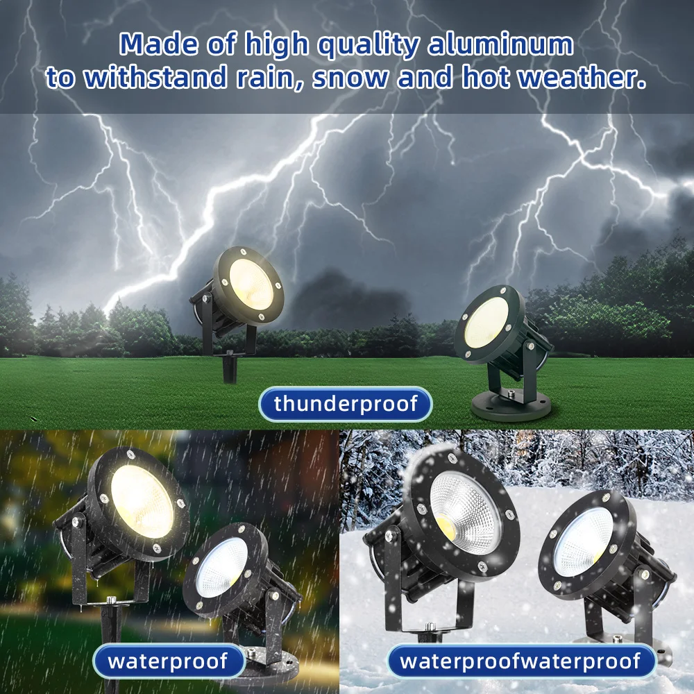 LED Outdoor Solar Spotlight Adjustable Solar Lawn Light IP65 Waterproof LED Lamp for Yard Garden Landscape Tree Decor Spotlight