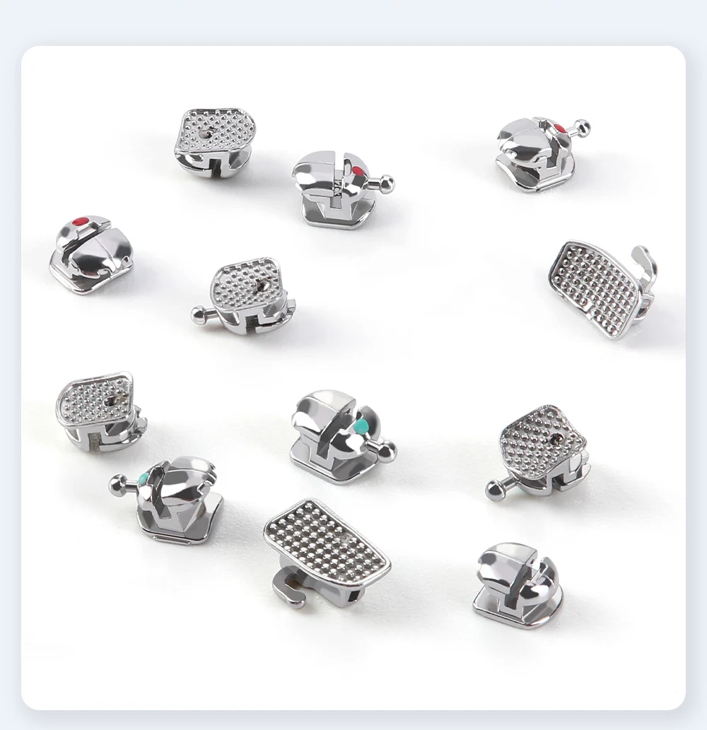 AZDENT Zahnärztliche Kieferorthopädische Selbstligierende Monoblock-Brackets Roth MBT 0.022 mit Haken 345 und Bukkalröhrchen für die Zahnmedizin – Detail 12