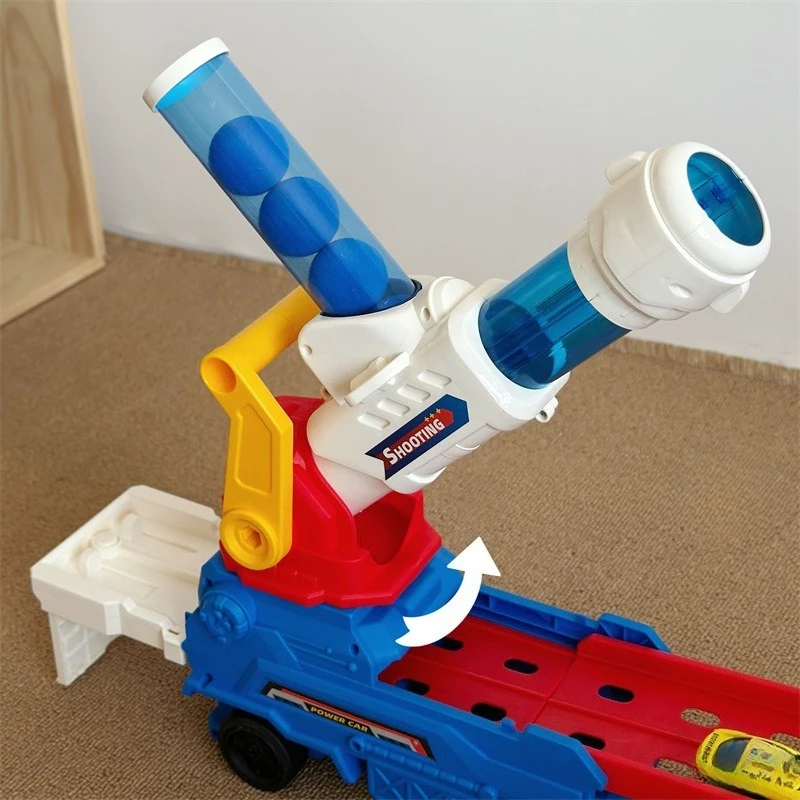 볼 자동차 발사기 레이싱 레일 자동차 모델 기차 트럭 교육 장난감 어린이 트랙 모험 게임 기계식 대화 형 장난감