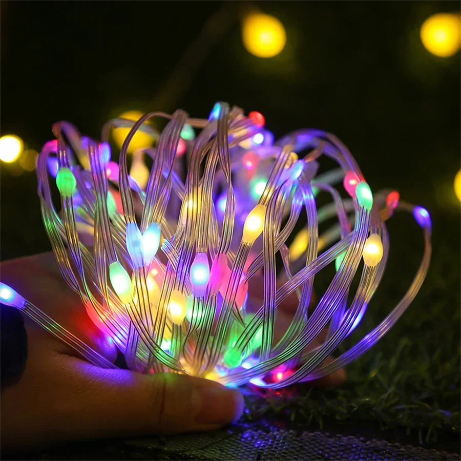 20/50/100M Solar Powered Rope Light Outdoor Solar Rope Fairy String Light Waterproof PVC Tube Fairy Light for Garden Patio Decor