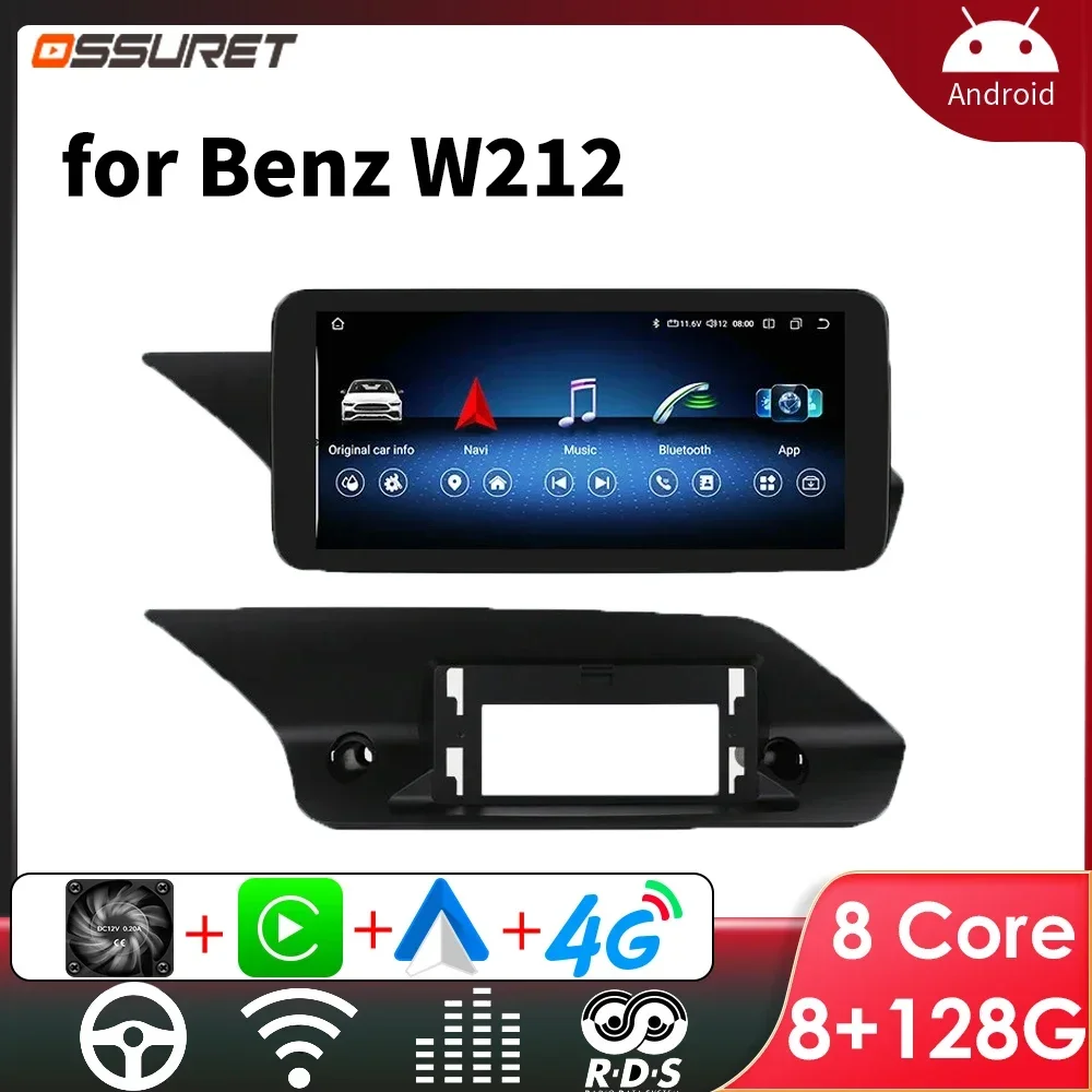 OSSURET Car Radio Android for Mercedes Benz W212 S212 E200 E230 E260 E300 NTG4.0 NTG4.5 NTG5.0 Carplay Car Stereo Screen Player