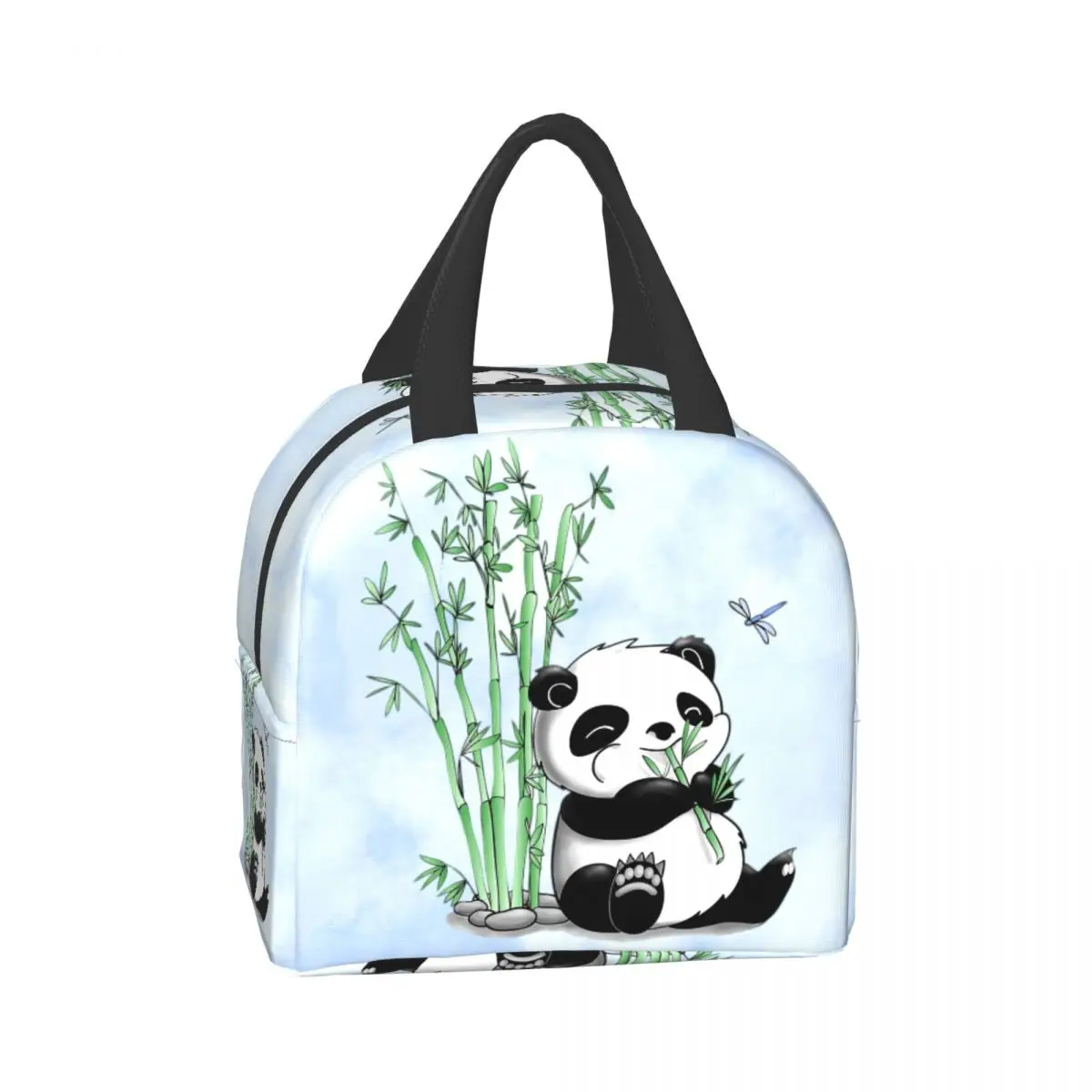 Panda Bear Insulated Lunch Bag for Camping Travel Portable Thermal Cooler Lunch Box Women Kids Work Picnic Food Storage Bags