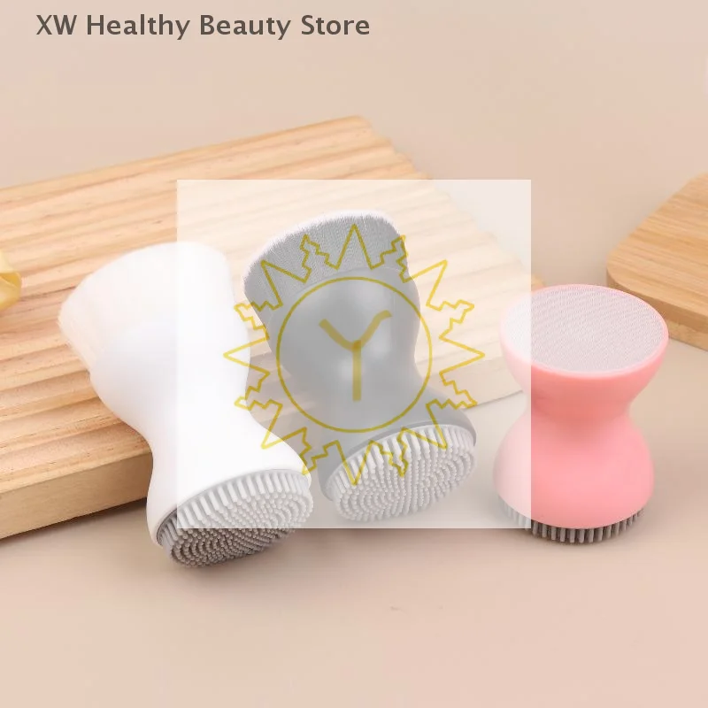 

Mini Manual Facial Cleansing Brush Silicone Massage Face Brush Soft Bristles Double-Sided Handheld Cleaning Device Pore Cleaner