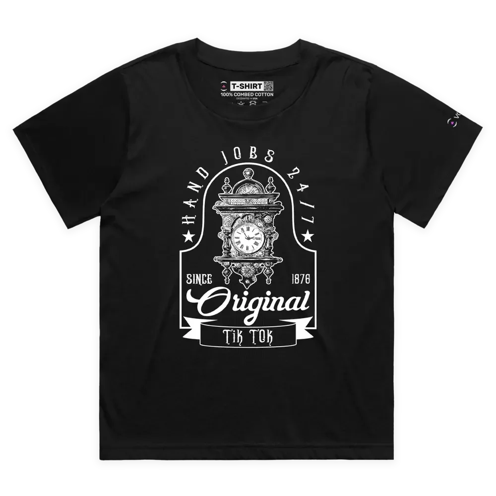 Old-style Clock Premium T-shirt TikTok, Clock; Time  High Quality 100%Cotton Short Sleeve