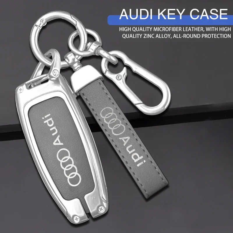 

Car Key Cover Case Shell For Audi A3 A4 B9 A6 C8 A7 S7 4K A8 D5 S8 Q7 Q8 SQ8 E-tron 2018 2019 2020 2021 Keychain Accessories