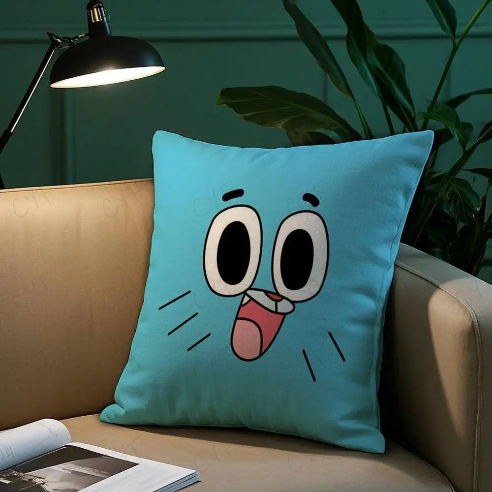 الرسوم المتحركة مذهلة العالم Gumball كيس وسادة آمنة مخصصة صور وسادة، مكافحة تتلاشى نحى الصوف وسادة، آمنة للأمهات والرضع.
