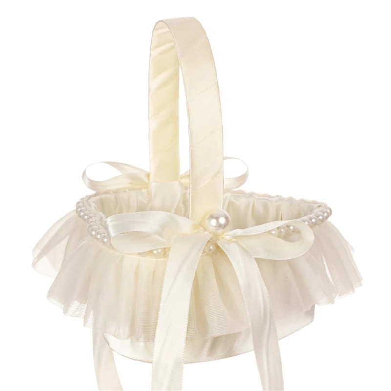 

Western Wedding Flower Basket Heart Shaped Baskets with Lace Throw Flower Basket Drop shipping