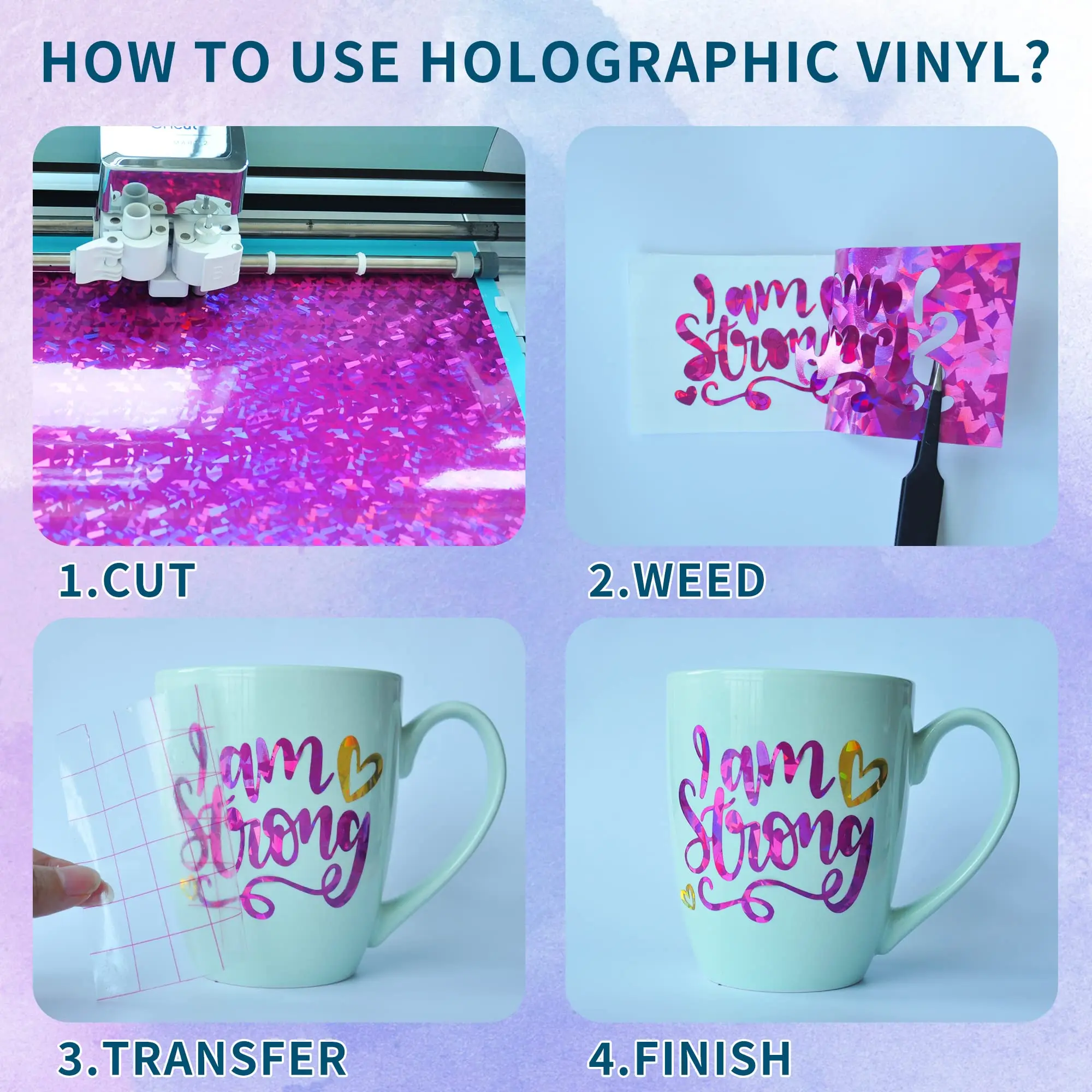 Holographic Opal Craft Vinyl 12\