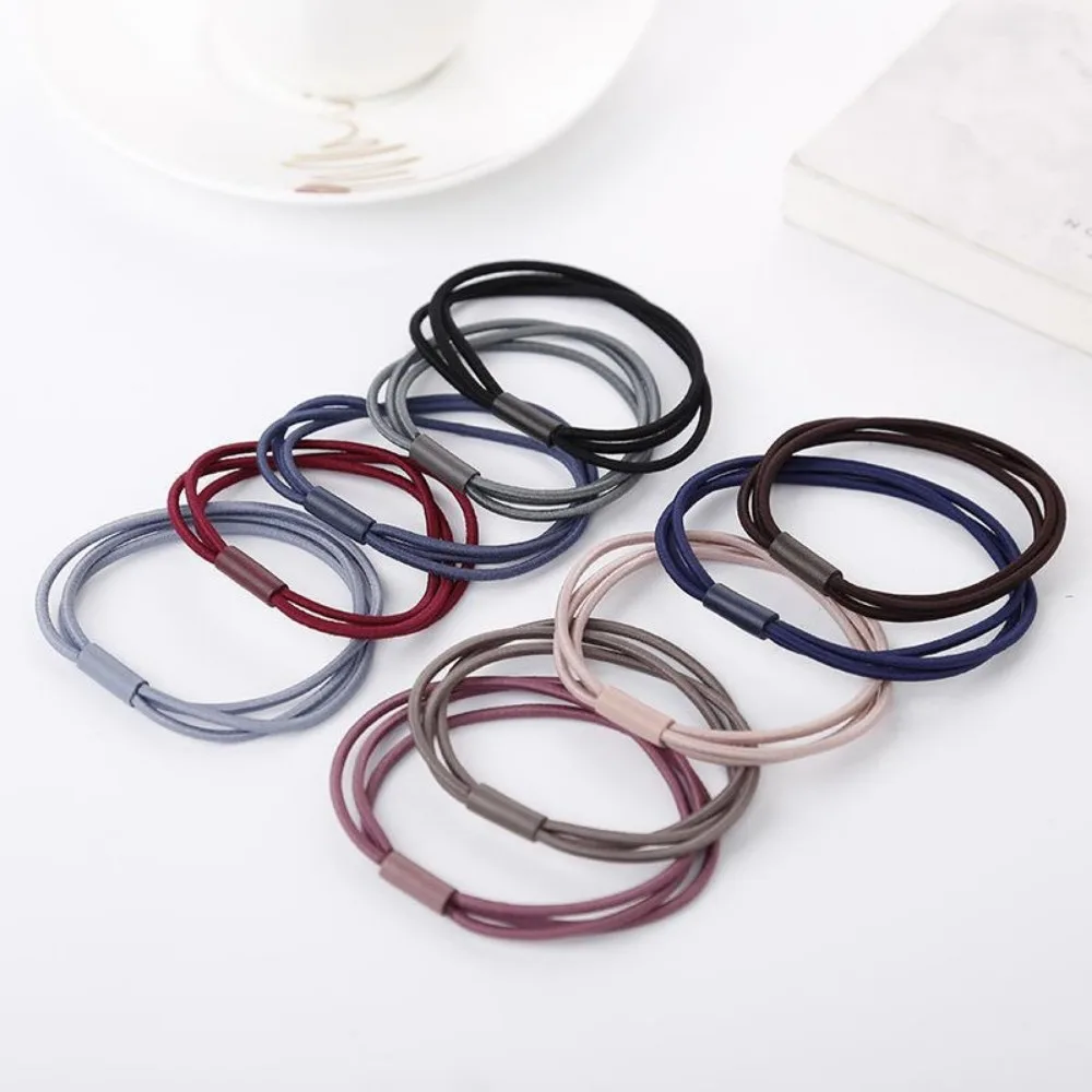 10 Stück einfache, elastische Haarbänder, Scrunchie-Haargummis, modisches Stirnband für Frauen und Mädchen