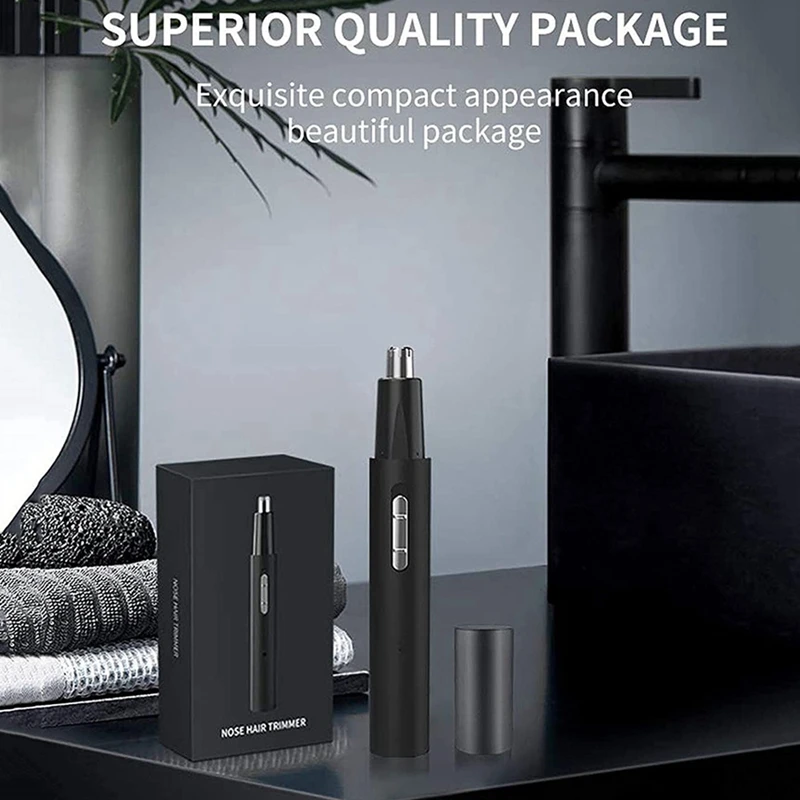 ที่เล็มขนจมูกสำหรับผู้ชายผู้หญิงเครื่องเล็มขนจมูกแบบชาร์จไฟได้ USB IPX7กันน้ำเครื่องเล็มขนจมูก