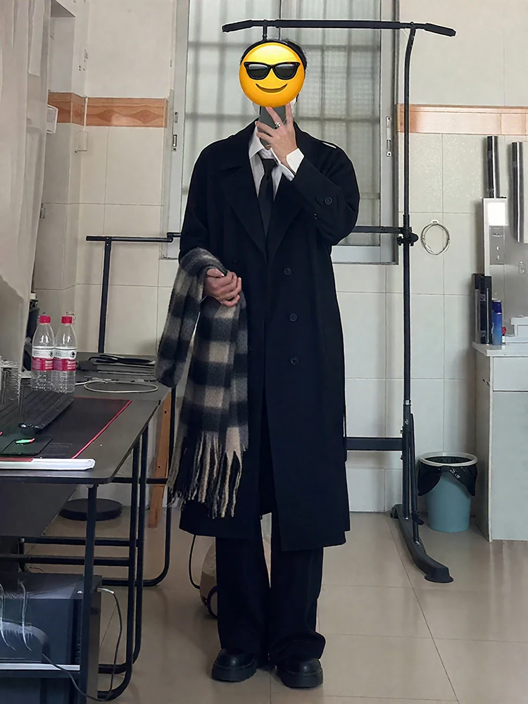 

Зимнее шерстяное пальто Briti Sle Thiened до колен, молодежное, модное, из полиэфирного волокна, на одной пуговице