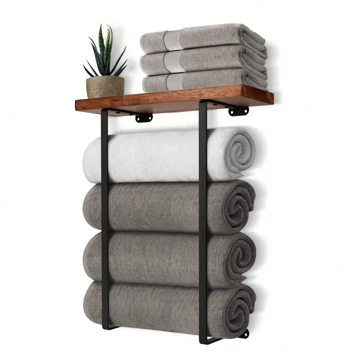 

Bathroom storage rack, bathroom towel storage rack, wall-mounted towel rack, For bathroom, black