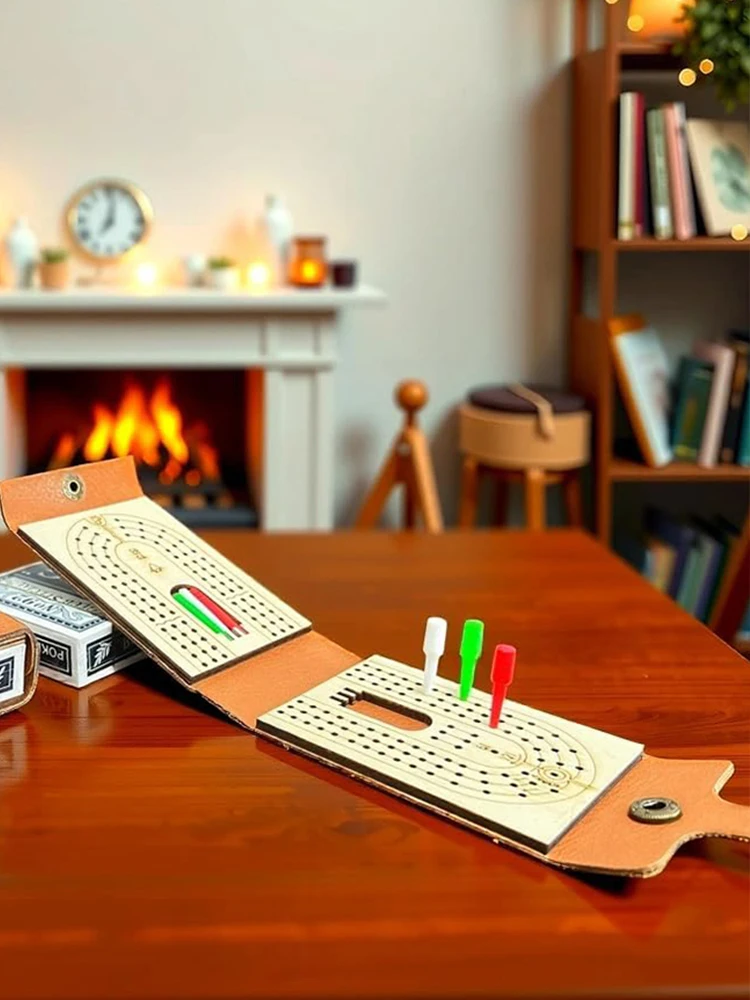 

Деревянная настольная игра в кридж (Cribbage) с 6 бусинками и колодой игральных карт, для 2-4 игроков, для взрослых и детей