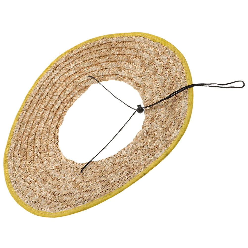 Curtain Construction Hat Sun Shade Straw Visor Sombrero Hard Brim Cover Neck for