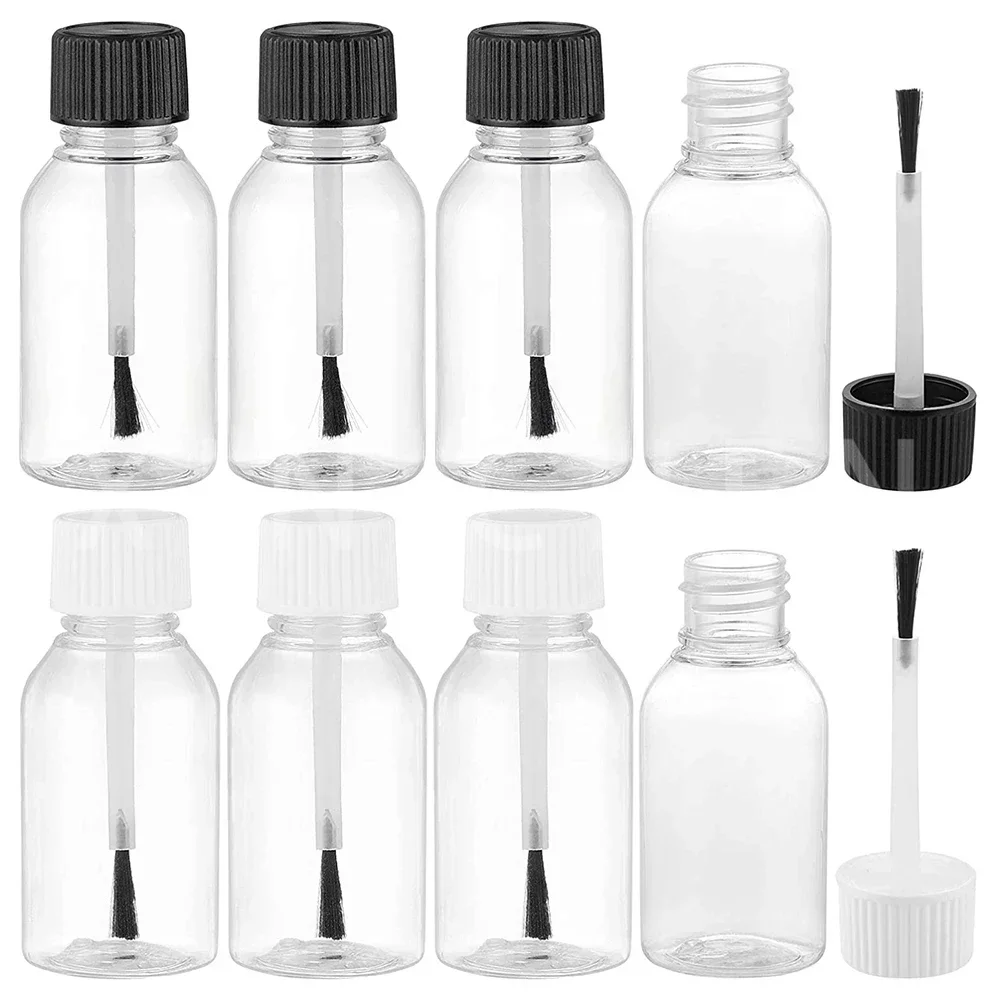 

5/10 Pcs Plastic Empty Refillable Nail Polish Touch Up Bottle,Cosmetic Sample Bottle with Brush Clear 5ml 10ml 15ml 20ml 30ml