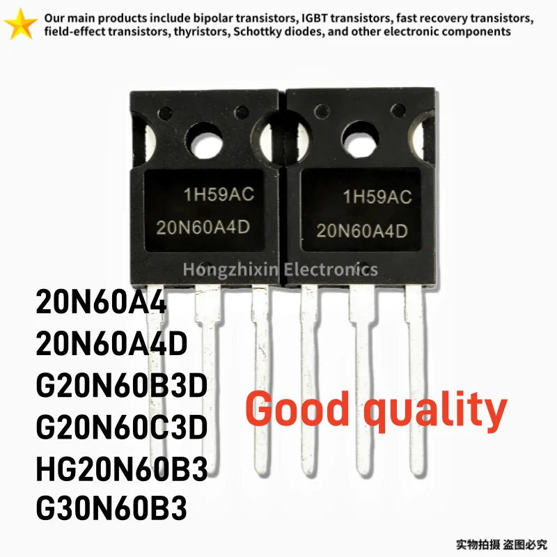5/10PCS IGBT 20N60A4 20N60A4D G20N60B3D G20N60C3D HG20N60B3 G30N60B3 600V 20A 30A TO-247 Transistor de Potencia Componentes Electrónicos