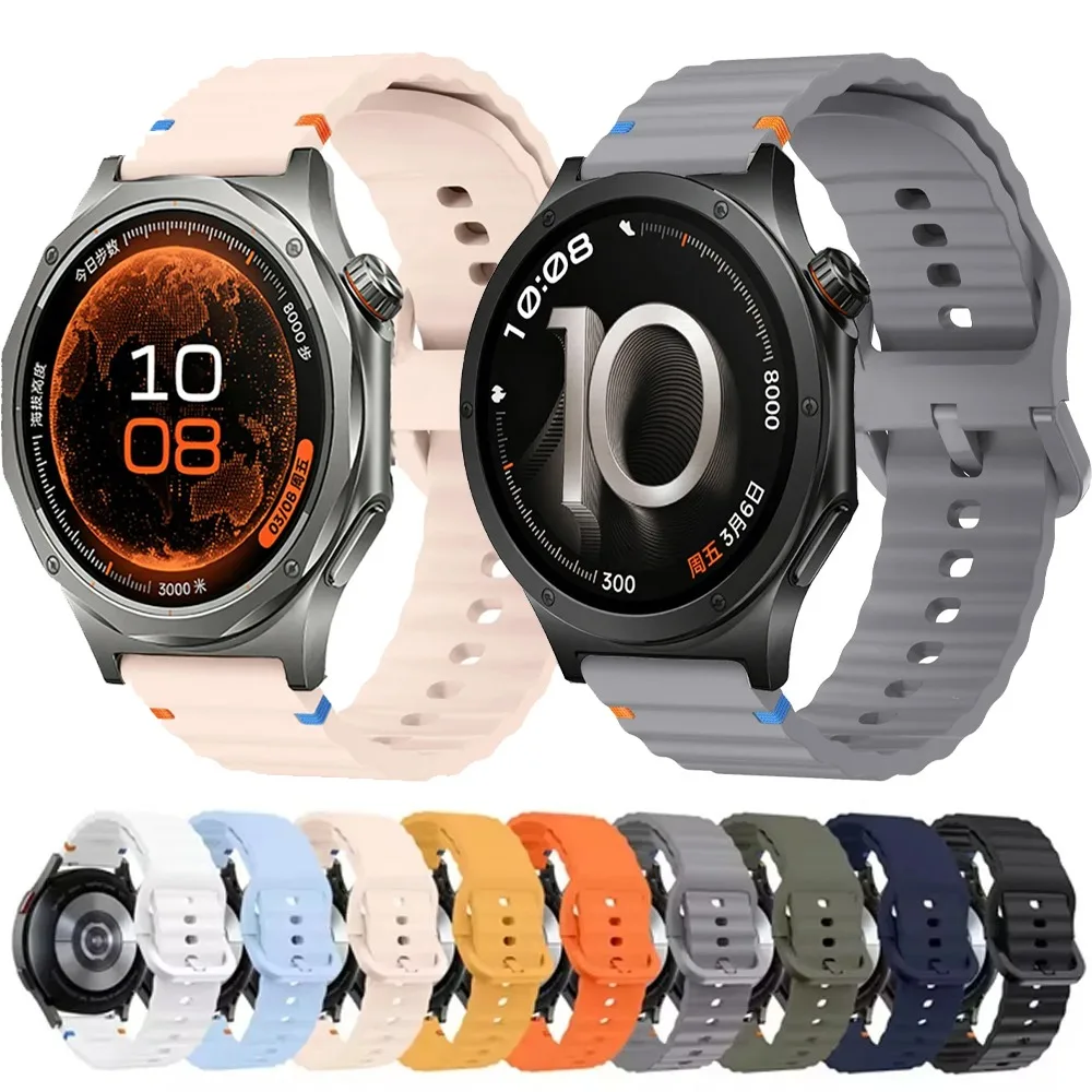 Correa de silicona suave ondulada de 18/20/22mm para OPPO Watch X3/S/X3 Mini Galaxy Watch 7 6 5 4, correa transpirable para Oneplus Watch 4/Lite/3 de 43mm