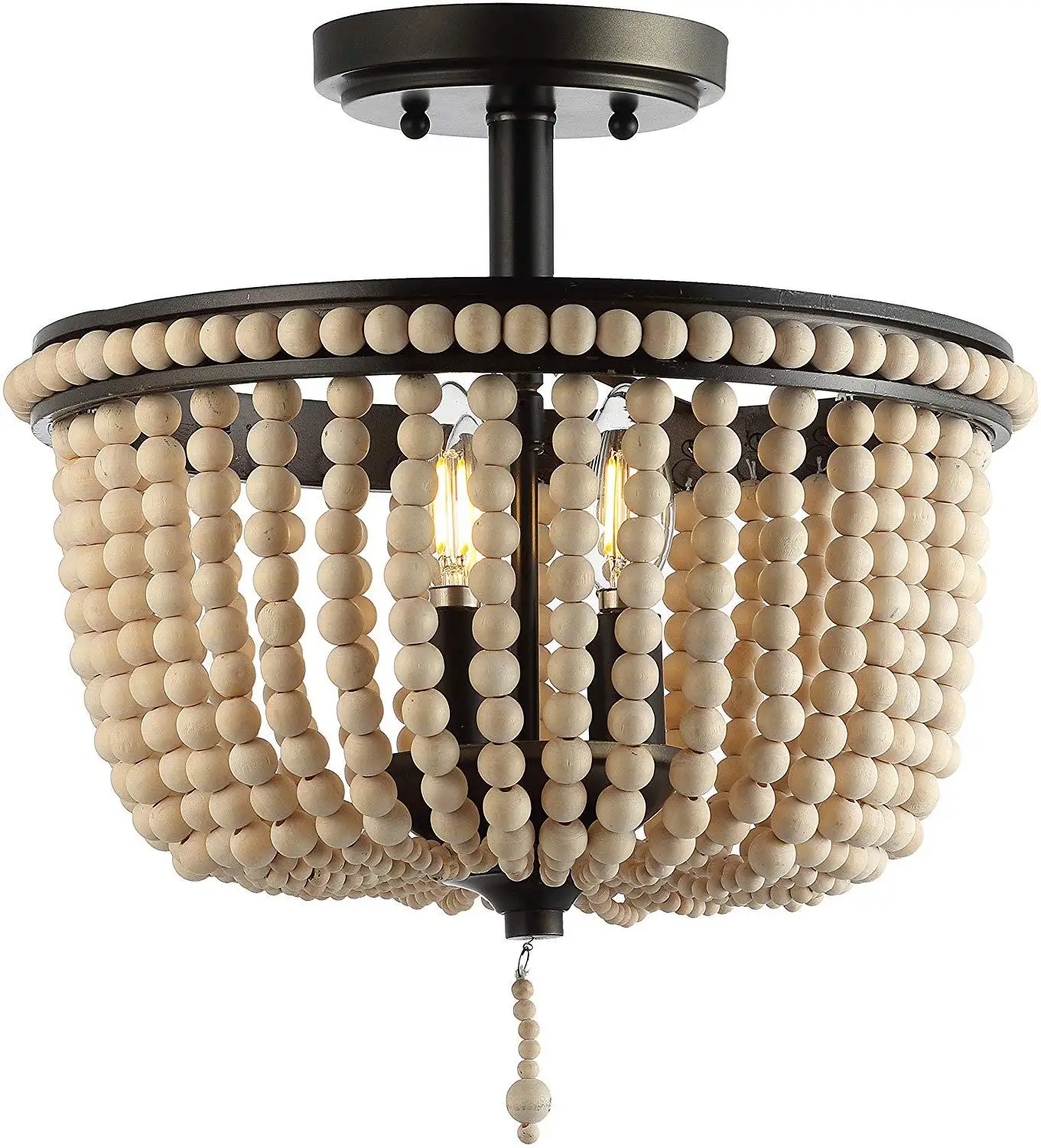 Cross-border special American country wood bead lamp living room dining room bedroom corridor cloakroom decorative lamp solid