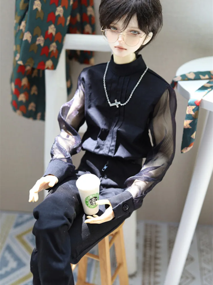 Cool Pleated Shirt for 1/4 1/3 SD17 Uncle Doll Clothes Customized CMB229