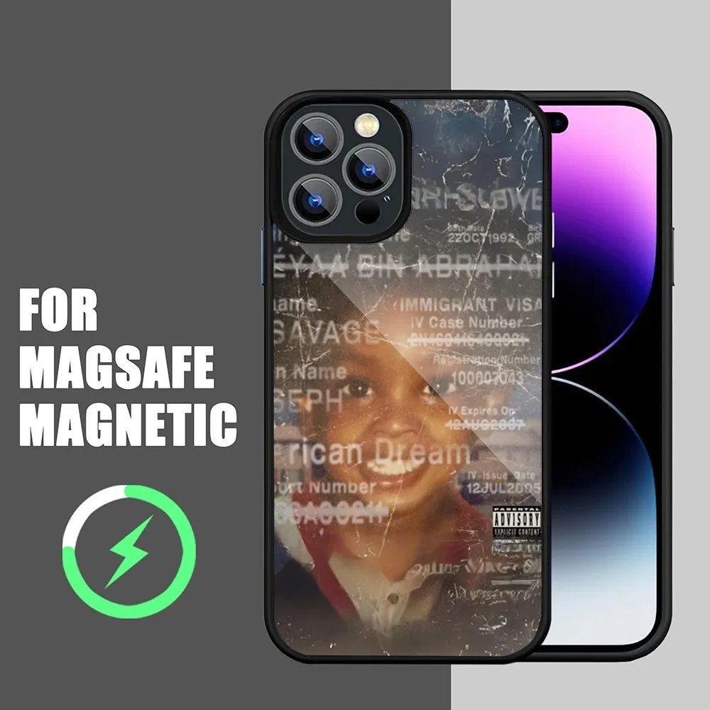 Singer 21 Savage American Dream Phone Case iPhone 15 14 11 12 13 Pro Max Plus Magnetic Wireless Charge Cases Cover