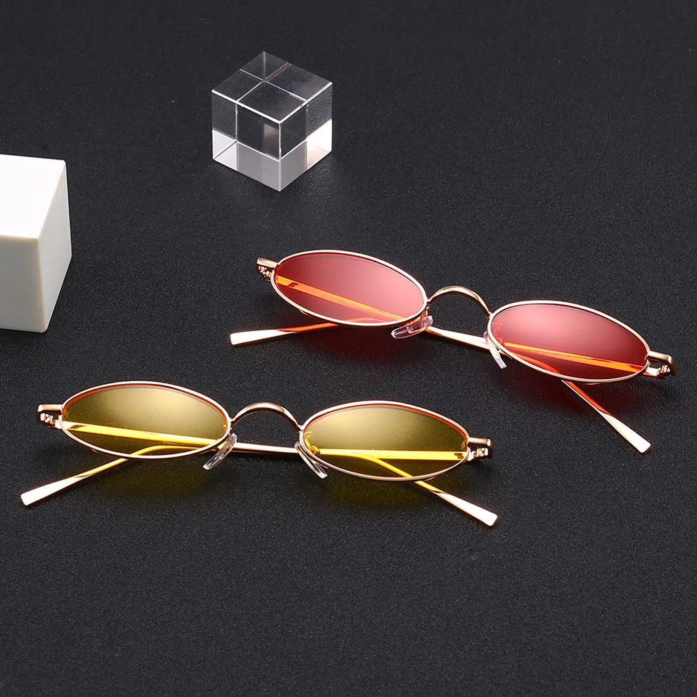 

Винтажные овальные солнцезащитные очки, легкая металлическая оправа, защита от ультрафиолета, прозрачные линзы для вождения, езды на велосипеде, уличные модные очки, красные линзы
