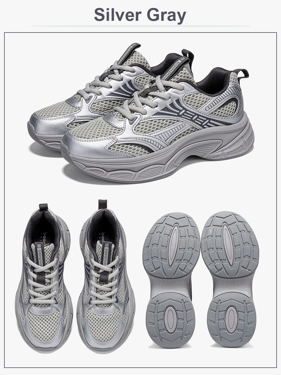 Baasploa Damen-Laufschuhe, leichte, atmungsaktive Sportschuhe für Damen, bequeme weiße Turnschuhe, lässige Turnschuhe, rutschfest – Detail 12