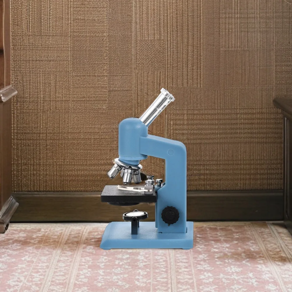 

2Pcs Miniature Microscope Blue Plastic High Definition Magnification DIY Experimental Lab Tool Dollhouse Science Scene for 1:12