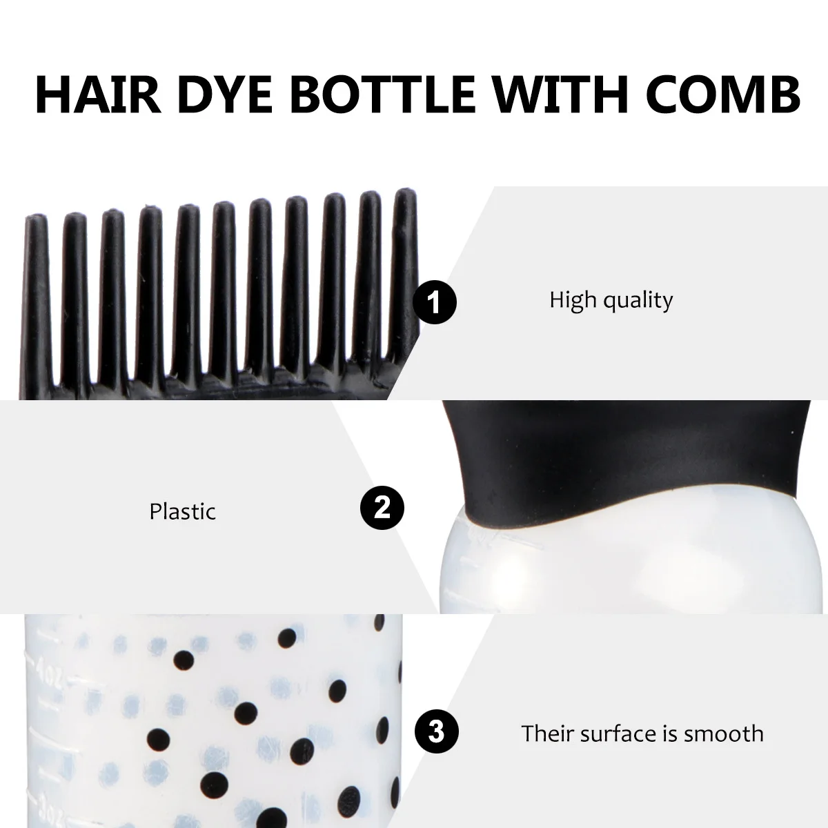 3 قطع من زجاجات صبغ الشعر مع أداة توزيع المكياج لزجاجة التنظيف الجاف الموحدة مناسبة لعلاج الشامبو أو الشعر