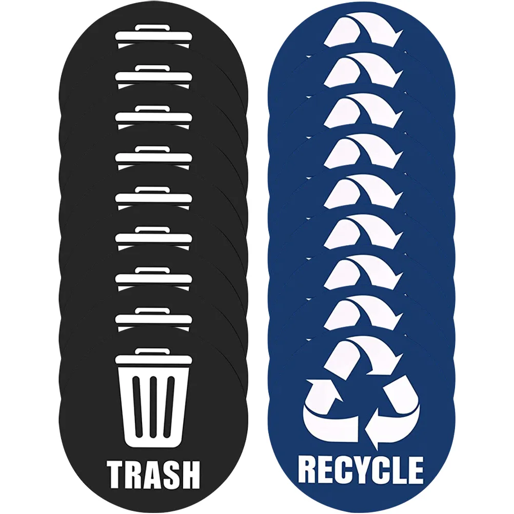 

PVC Recycling Stickers for Trash Cans Bins Kitchen Use Waterproof Removable Self Adhesive Garbage Classification Labels Daily