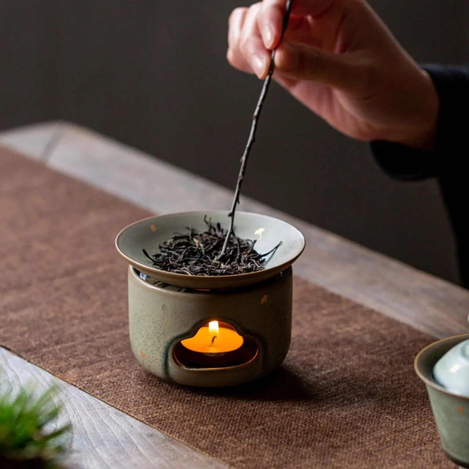 

Vintage Style Tea Warmer Set Teaware Easy to Use Tea Ceremony Accessories Tea Light Heater Teapot Warmer for Kitchen Home Use