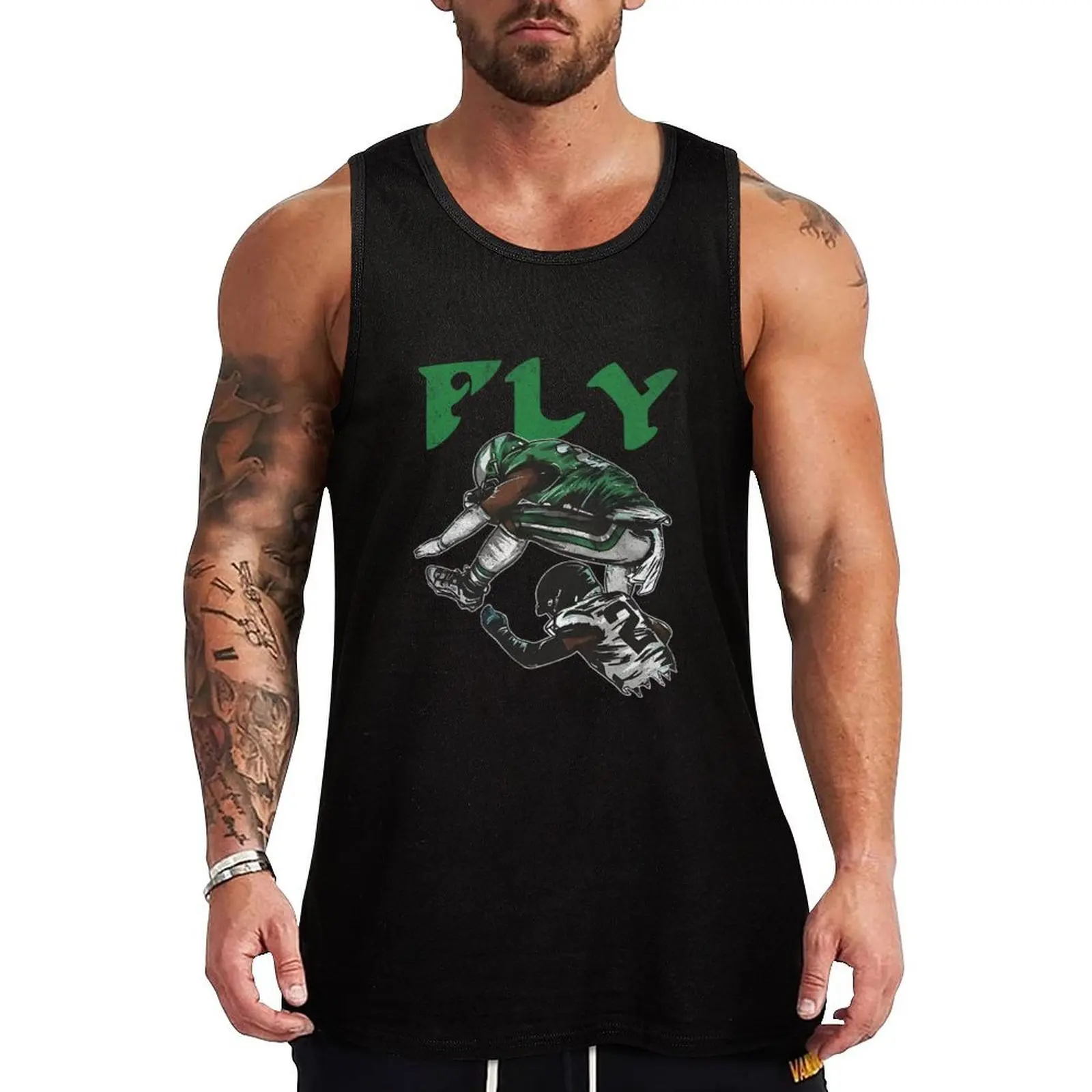 Fly The Reverse Hurdle For Sport Dad, Football Iconic Moment Gift Tank Top Street Print Tank Top Casual Graphic Sleeveless Tee