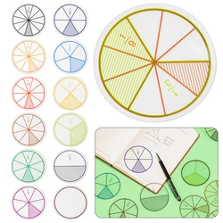 12Pcs Kids Mathematics Fraction Teaching Tool Plastic Protable Children Math Fraction Learning Tool Education Toys Gift