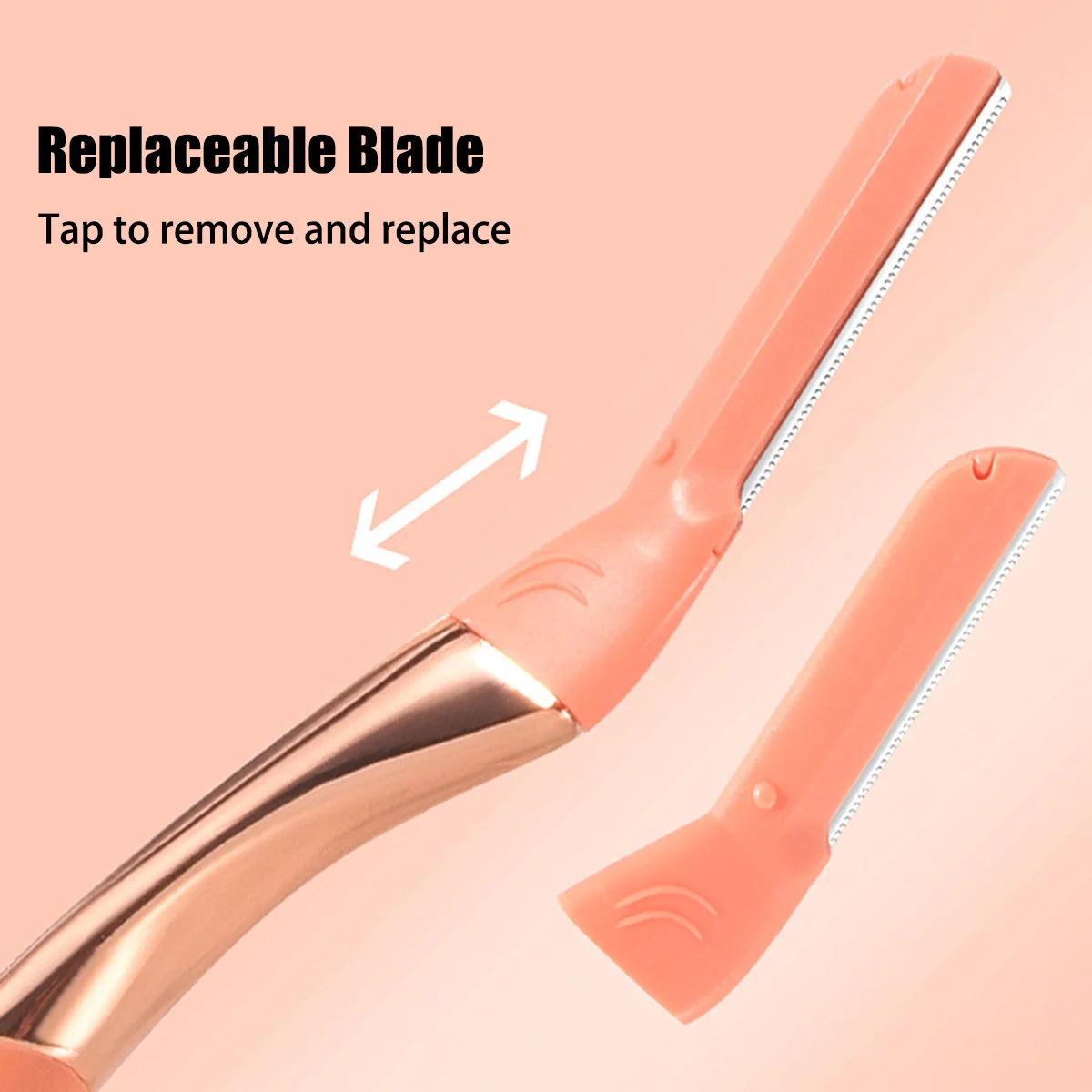 مناسبة لحلاقة الحواجب وإزالة الشعر الناعم على وجه المرأة مع بشرة حساسة مجهزة بشفرات بديلة