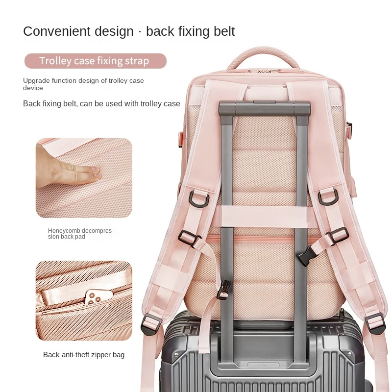 Expandable Luggage for Airplane Travel Dry and Wet Separation Backpack Large Capacity Student Backpack Laptop Bag for Women Men