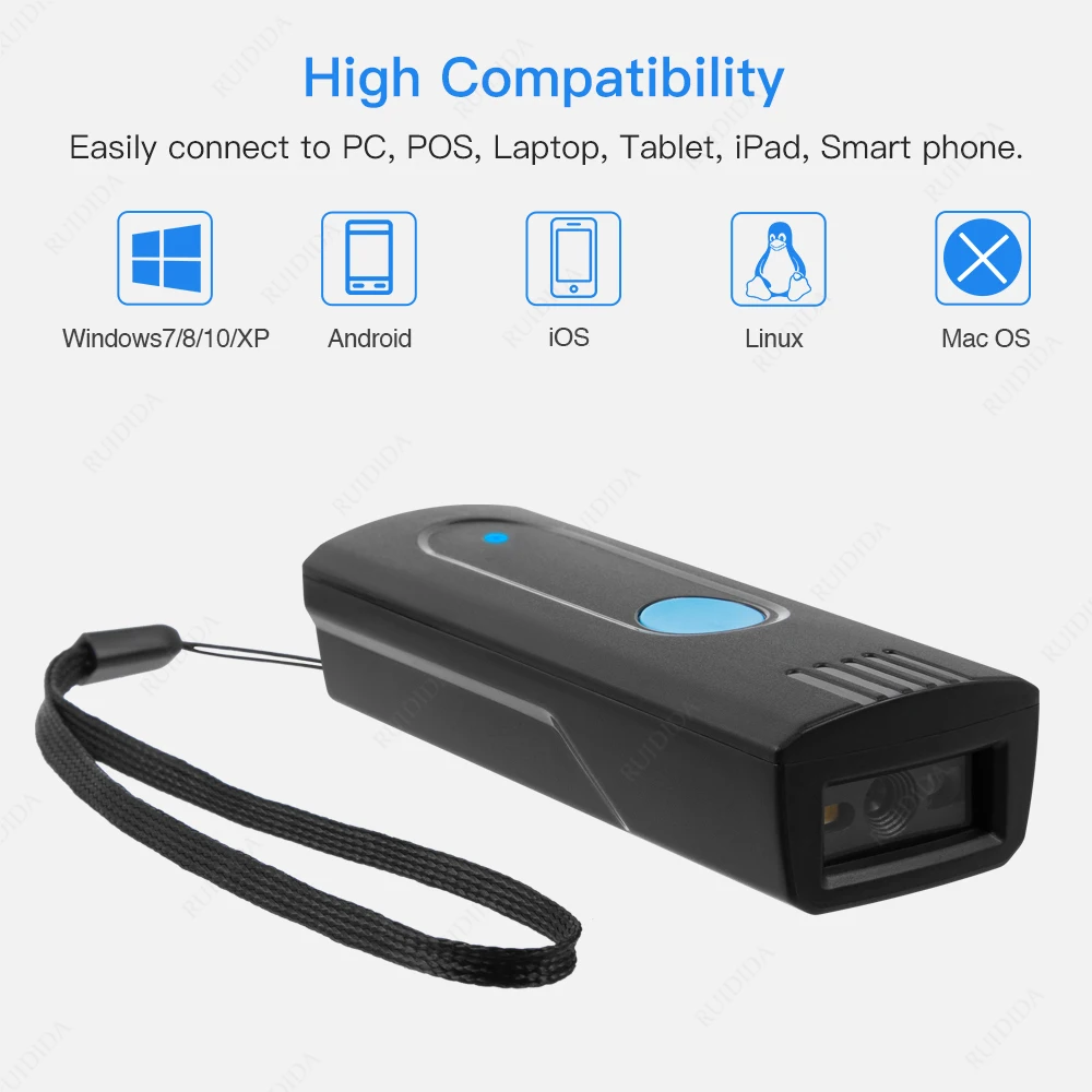 Packot Barcode Scanner Mini Wireless and Bluetooth qr Code Reader Portable 1D 2D Bar Scanner Handheld  for Courier Logistic Shop