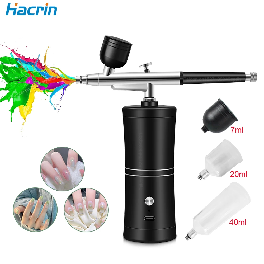 

Airbrush Portable Airbrush Nail With Compressor Rechargeable Spary Gun for Nails Art Painting Craft Paint Cake Wireless Airbrush