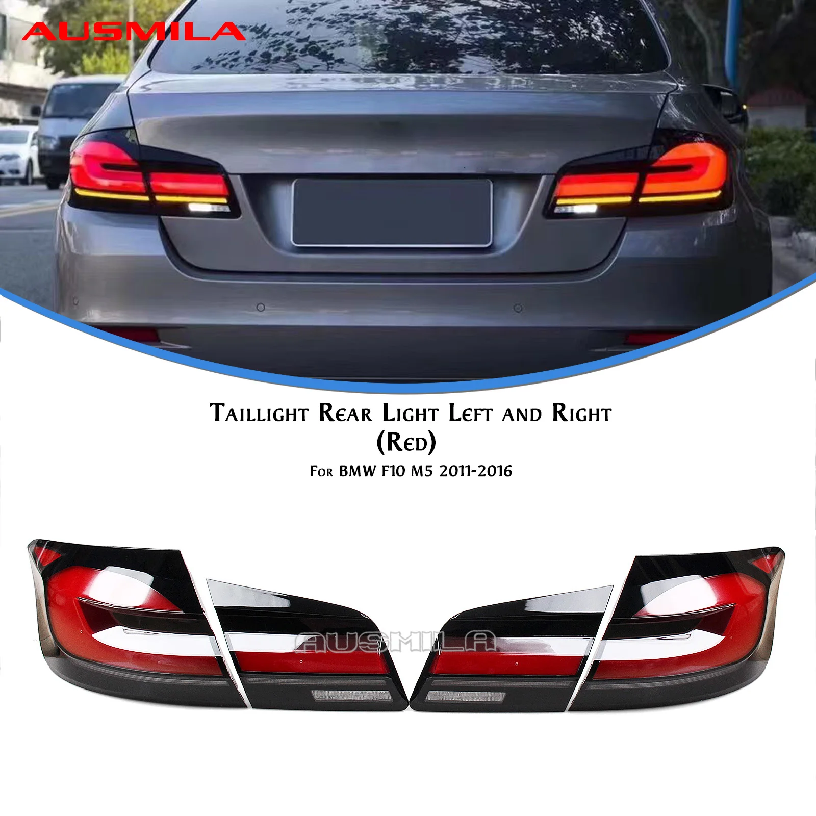 

Car Taillight Assembly Rear Turn Signal Bulb Taillamp Brake Lamp For BMW 5 Series F10 M5 2011-2016