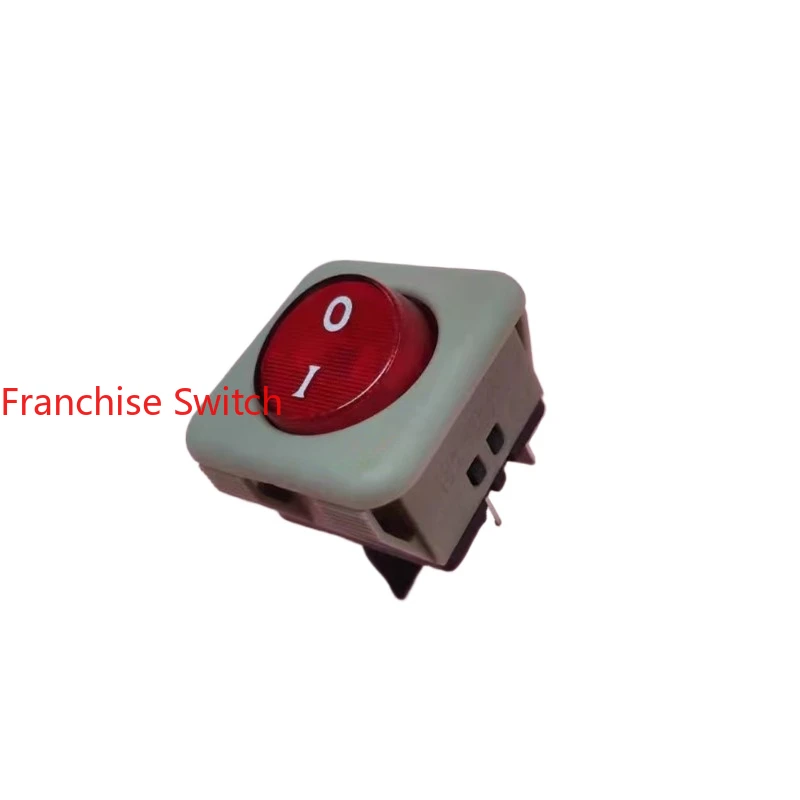 10PCS Ship switch, outer frame 30x30mm high current 15A four-foot round red light R21-22C-33