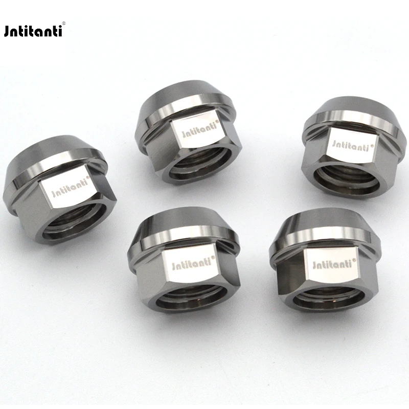 Jntitanti High quality Gr5 titanium wheel rim lug nut screw open end M12x1.5x17mm cone seat for NIssan Suzuki Subaru Toyota86