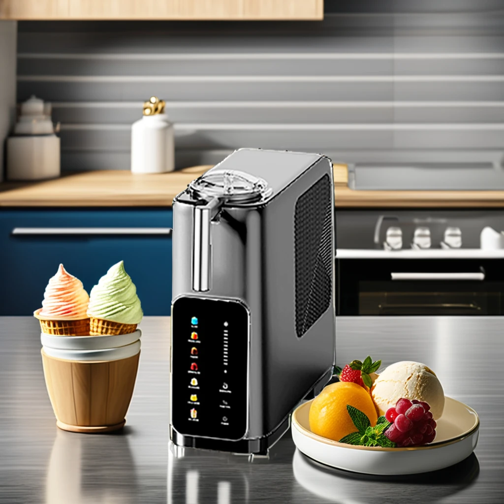 Mini Automatic Electric Soft Ice Cream Machine 1.3L Capacity for Milk Smoothies Outdoor & RV Use Household