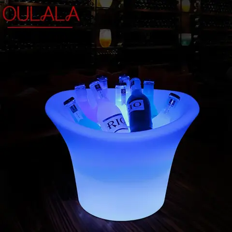 OULALA LED 얼음 양동이 테이블 램프 크리 에이 티브 와인 맥주 원격 제어 16 컬러 바 충전 USB