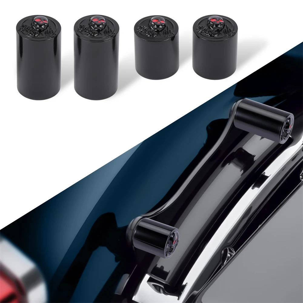 

4Pcs Skull Head Docking Hardware Point Cover Set for Harley Touring Street Glide Electra Glide Road Glide Road King 2009-2021